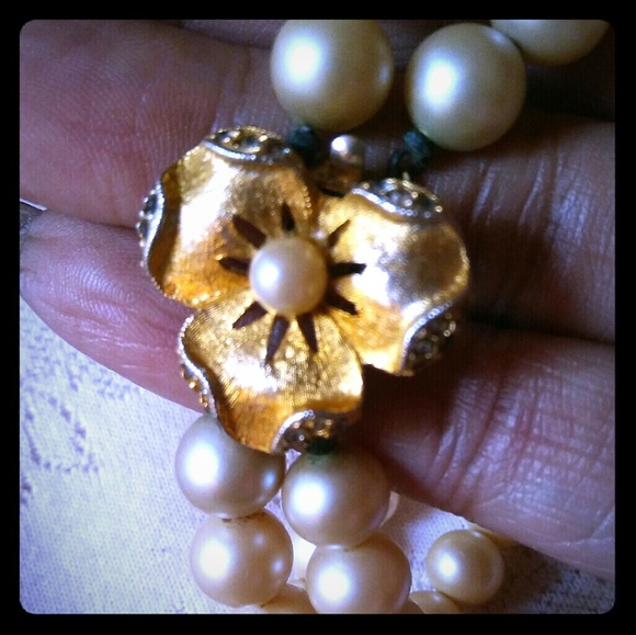 Heisey Jewelry Vintage Heisey Double Strand Faux Pearl Necklace